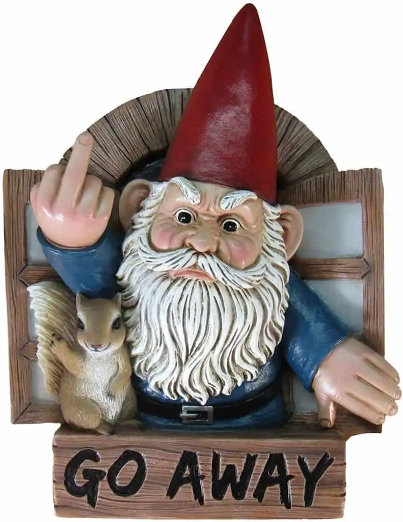 Made in The Netherlands Rude Naughty Garden Gnome Giving the Finger Salute NIB 