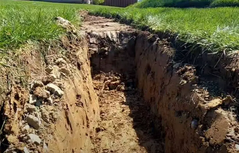 French drain trench